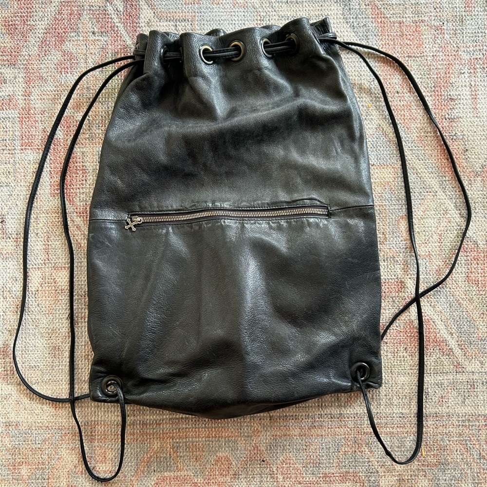 Marie Turnor Black Leather Backpack